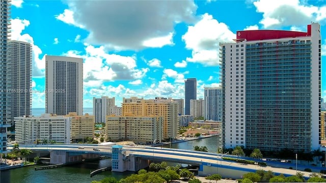 view of city featuring a water view