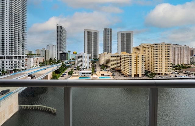 view of city featuring a water view