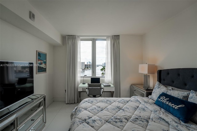 bedroom with tile patterned flooring