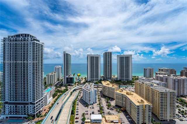 view of city with a water view