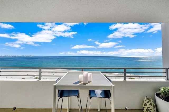 balcony with a water view