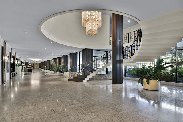 community lobby with stairs