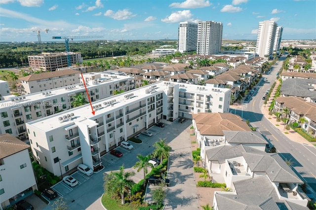 aerial view featuring a city view