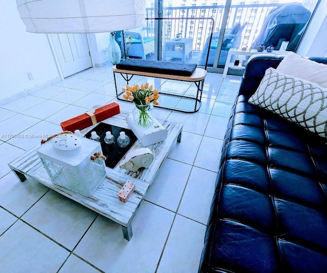 2655 Collins Ave Unit 1505, Miami Beach, FL 33140 - living room featuring tile patterned floors