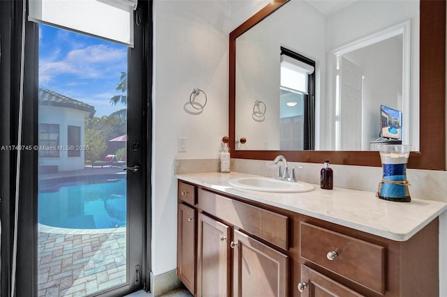 4455 Parkside Rd, Davie, FL 33328 - bathroom with vanity and plenty of natural light