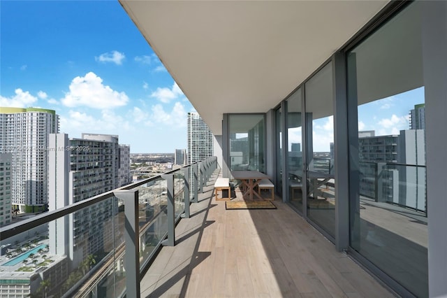 balcony with a city view