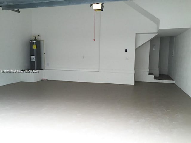 garage featuring electric water heater