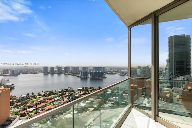 18975 Collins Ave Unit 3504, Sunny Isles Beach, FL 33160 - balcony with a water view and a view of city