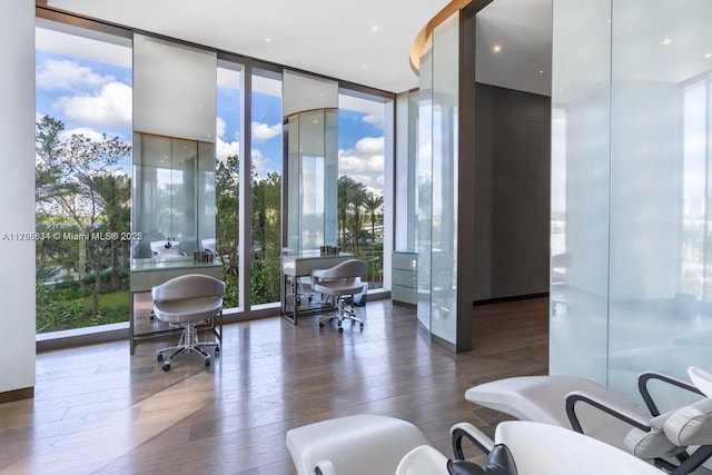 18975 Collins Ave Unit 3504, Sunny Isles Beach, FL 33160 - office with a wall of windows and wood-type flooring
