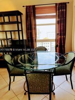 view of tiled dining space