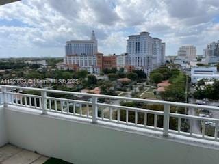 balcony with a city view