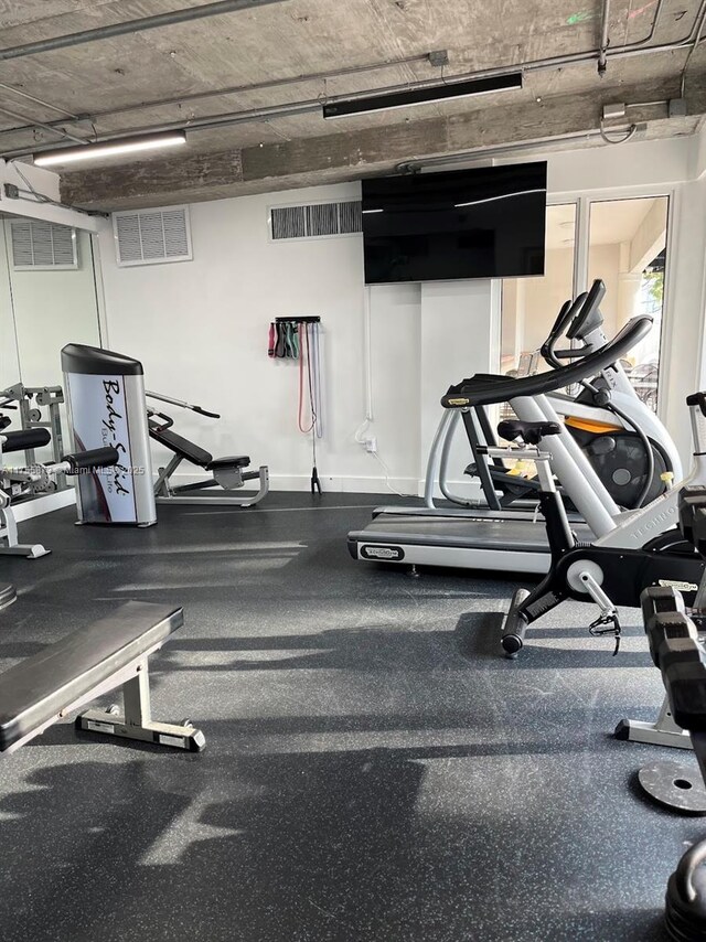 2351 Douglas Rd Unit 1109, Miami, FL 33145 - exercise room featuring visible vents