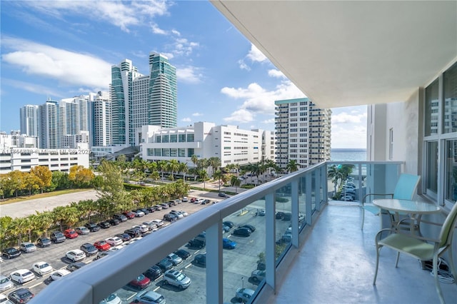 balcony featuring a view of city