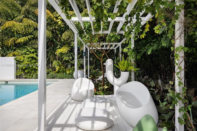 exterior space featuring a pergola and a patio