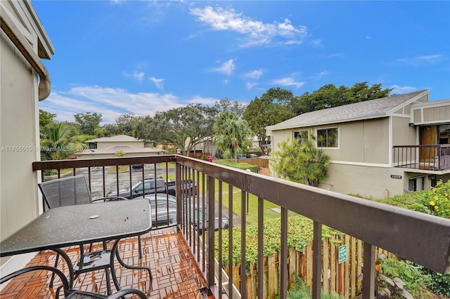 balcony with a residential view