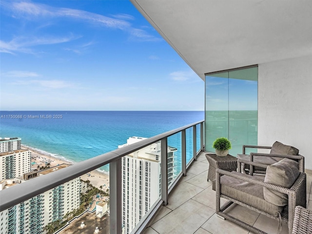 balcony with a water view