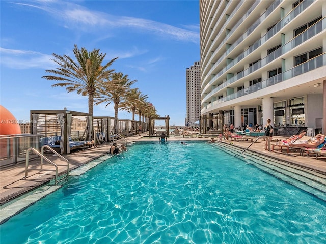 pool featuring a patio