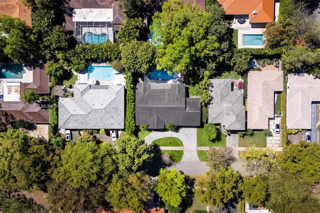 aerial view with a residential view