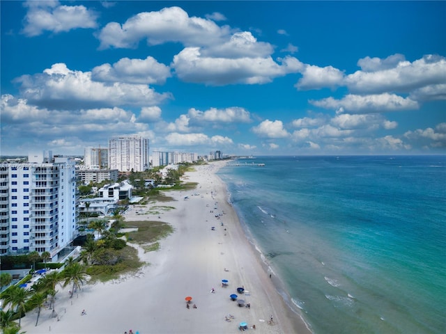 exterior space with a view of city and a beach view