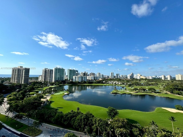 view of water feature featuring a city view