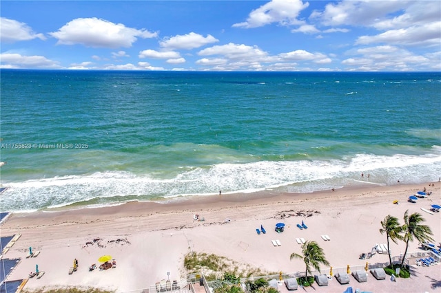 water view featuring a beach view