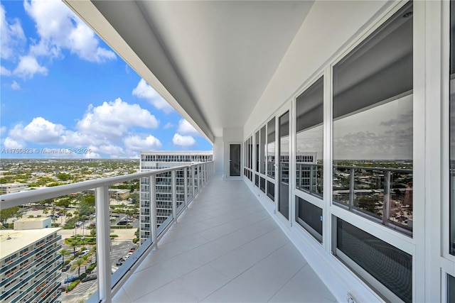 balcony featuring a view of city