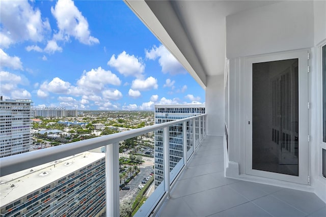 balcony featuring a view of city