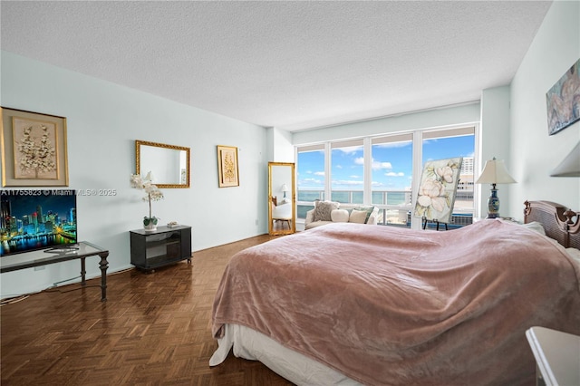 bedroom with a textured ceiling