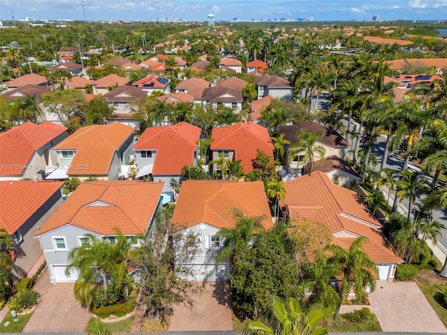 aerial view with a residential view