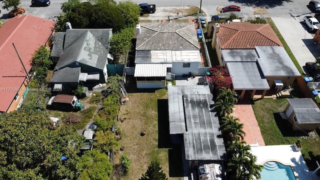 drone / aerial view with a residential view