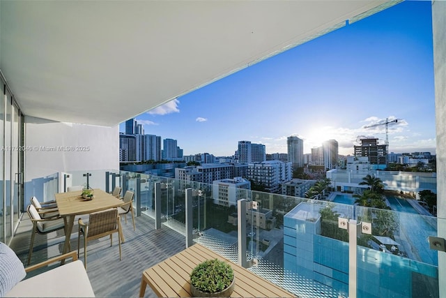 balcony featuring a view of city