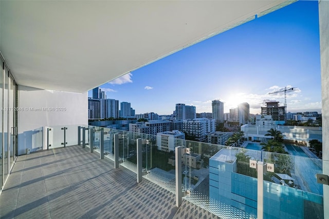 balcony featuring a city view