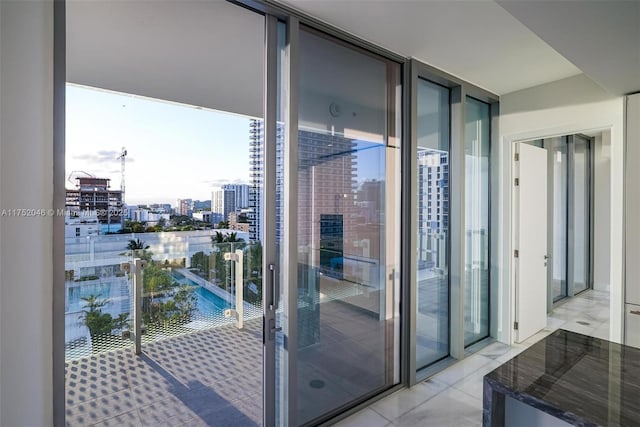 balcony featuring a view of city