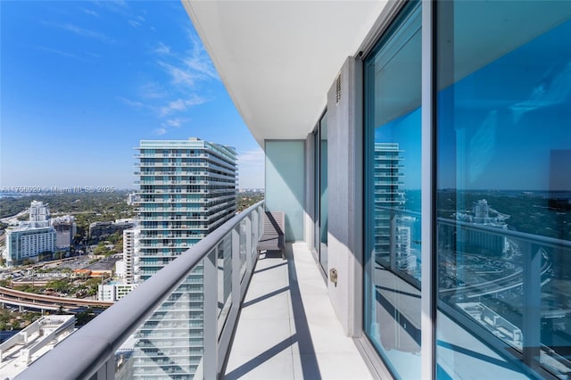 balcony featuring a view of city