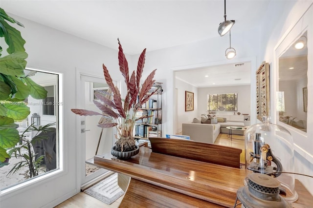 interior space with wood finished floors