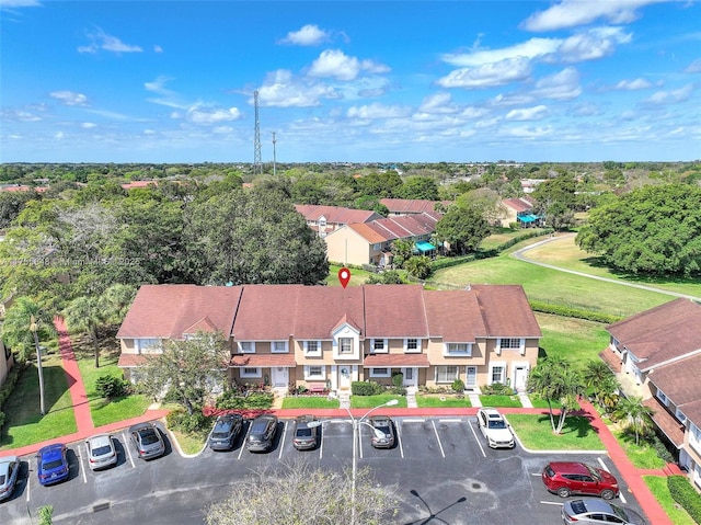 drone / aerial view featuring a residential view