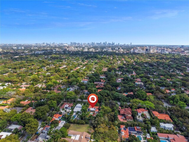 1624 Granada Blvd, Coral Gables, FL 33134 - aerial view of property's location with skyline