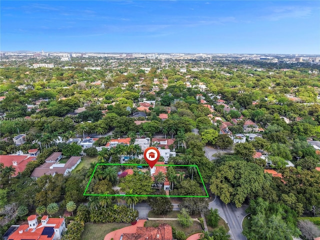1624 Granada Blvd, Coral Gables, FL 33134 - aerial overview of property's location featuring property parcel outlined
