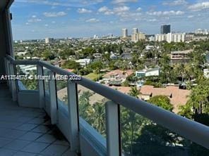 balcony with a view of city