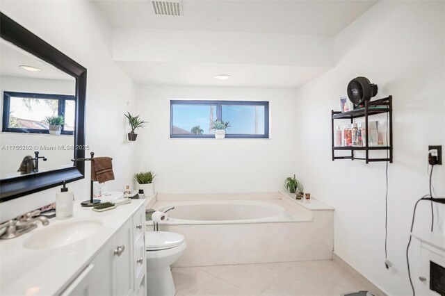 14421 SW 116th Ter, Miami, FL 33186 - bathroom with vanity, a bath, and tile patterned flooring