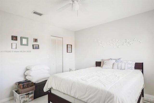 14421 SW 116th Ter, Miami, FL 33186 - bedroom with ceiling fan and a closet