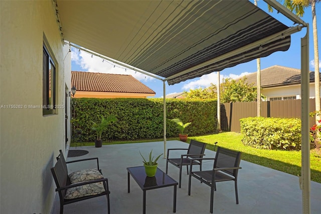 view of patio / terrace featuring a fenced backyard