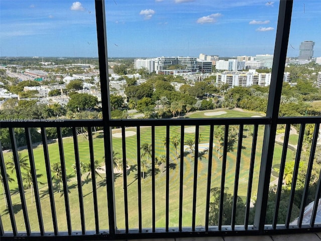 balcony with a city view