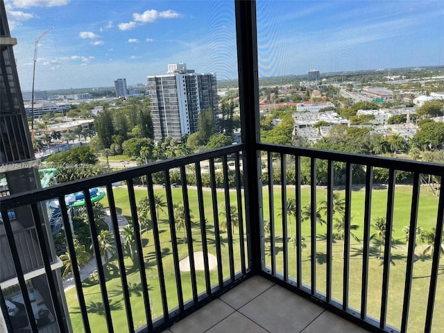 balcony with a view of city