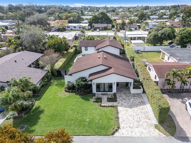 drone / aerial view featuring a residential view