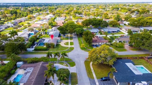 bird's eye view featuring a residential view