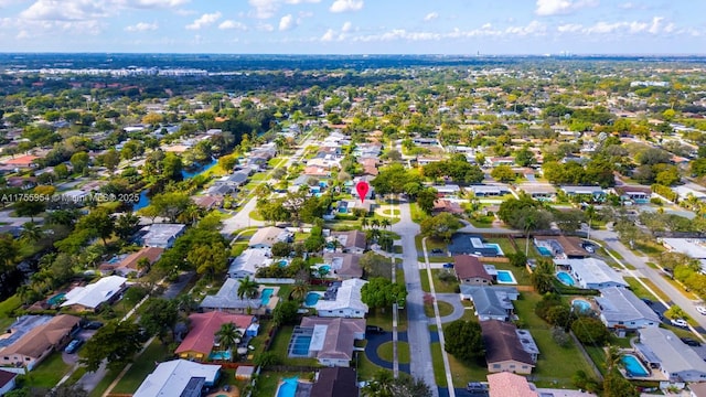 drone / aerial view with a residential view