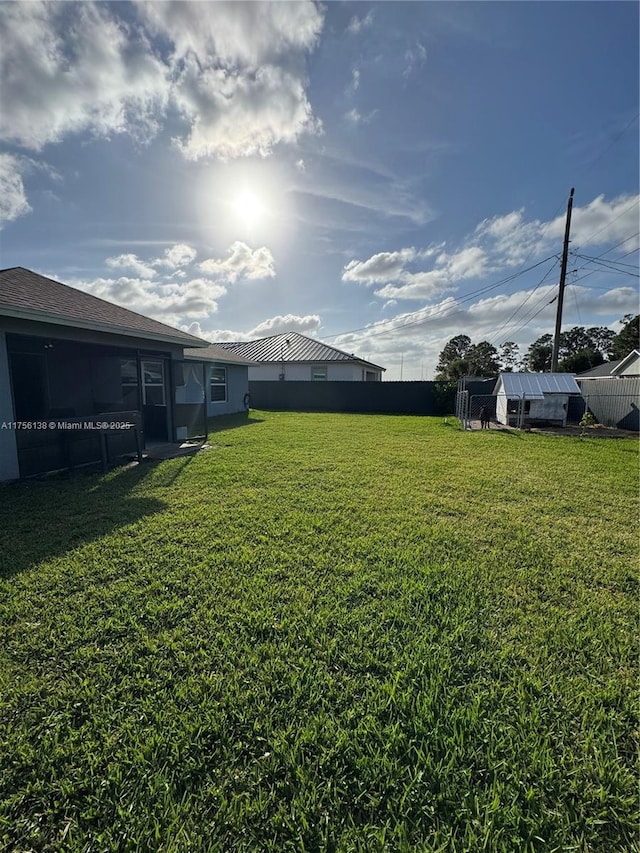 view of yard featuring fence