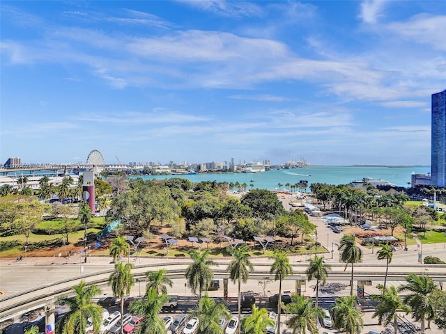 property view of water featuring a view of city