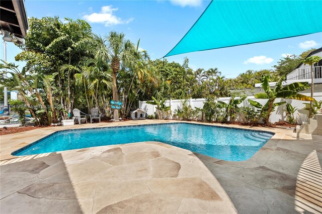 2413 Sugarloaf Ln, Fort Lauderdale, FL 33312 - view of swimming pool featuring a fenced backyard, a fenced in pool, and a patio